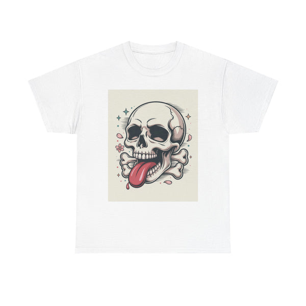 Skull with Tongue Out T-Shirt | Retro Tattoo Skull Tee