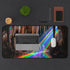 Cave Explorer with Rainbow Light Desk Mat | Fantasy Cavern Gaming Mat